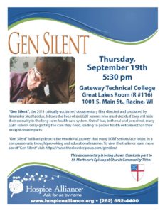 Gen Silent 2019 - Racine 1 flyer