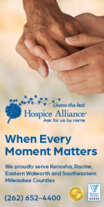 When Every Moment Matters heading with closeup of an older person holding the hand of a child