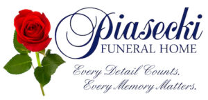 Piasecki Funeral Home logo with tagline that says "Every Detail Counts. Every Memory Matters"